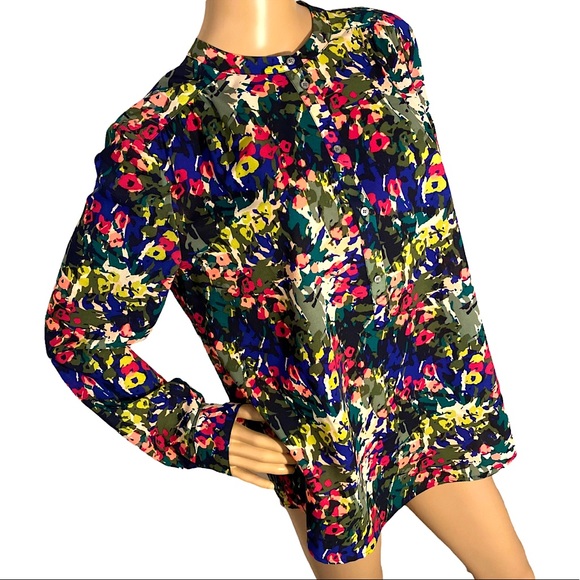 ๐ J. CREW | VIBRANT FLORAL BLOUSE SZ S - Picture 3 of 16